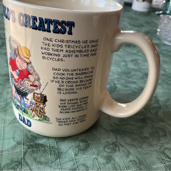 VINTAGE World’s Greatest Dad Mug PAPÉL Brand Ceramic Cute Funny USA Made - Picture 4 of 6